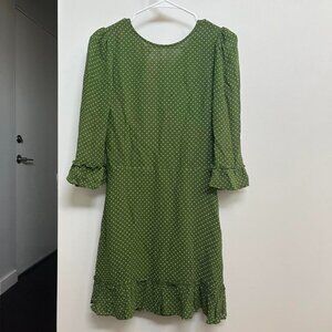 Green Reformation Doutzen mini polka dot dress!